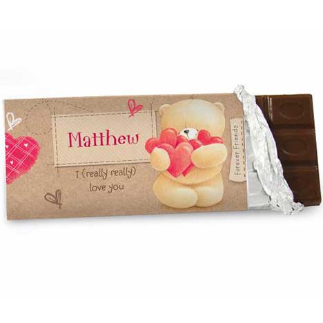 Personalised Forever Friends Love Heart 100g Chocolate Bar £6.99